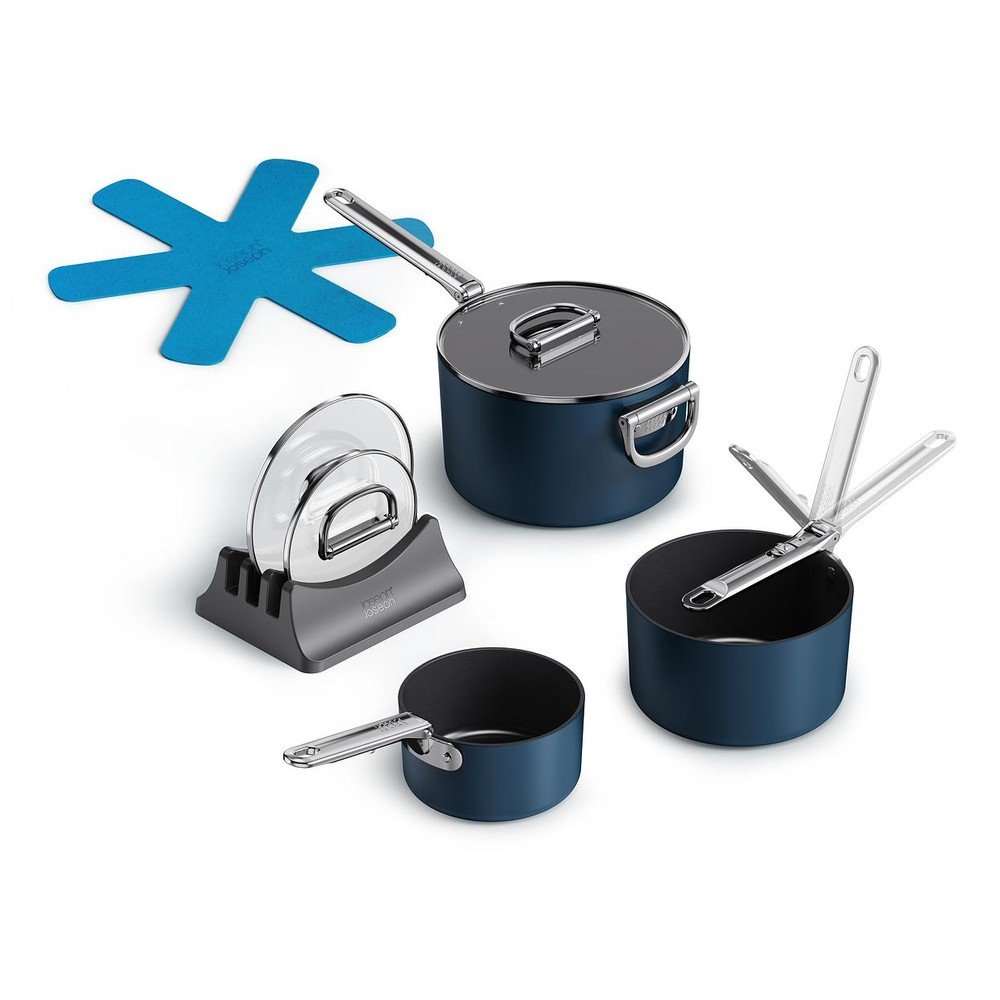 Hrnce v súprave 3 ks s pokrievkou/s keramickým povrchom na indukciu Space – Joseph Joseph