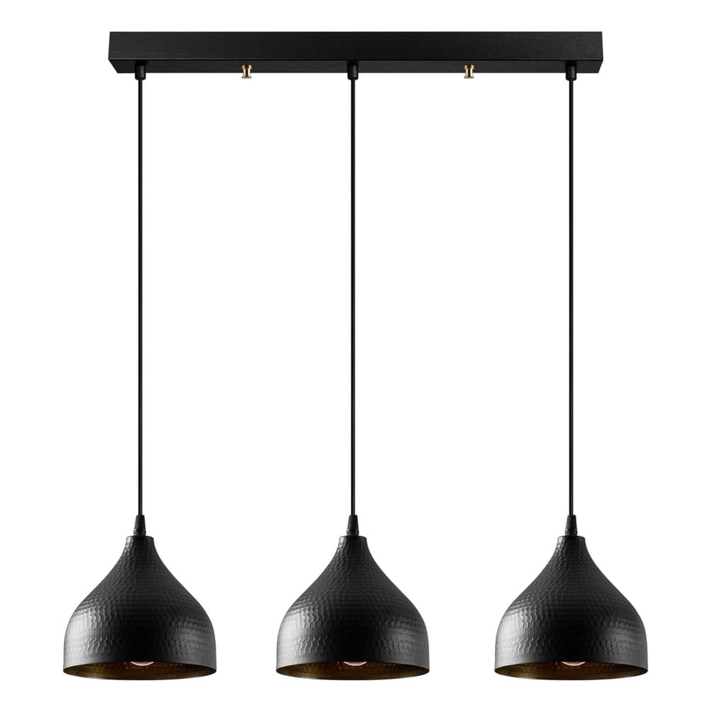 Čierne závesné svietidlo s kovovým tienidlom Tattoo – Opviq lights