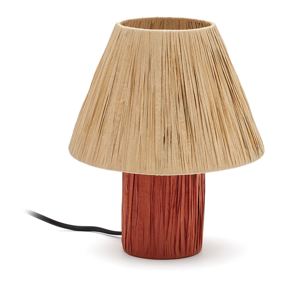 Stolová lampa v prírodnej a terakotovej farbe (výška 25 cm) Pulmi – Kave Home