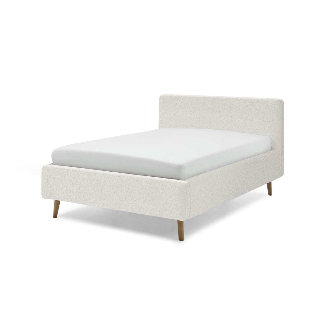 Biela čalúnená dvojlôžková posteľ bez roštu 140x200 cm Mattis – Meise Möbel