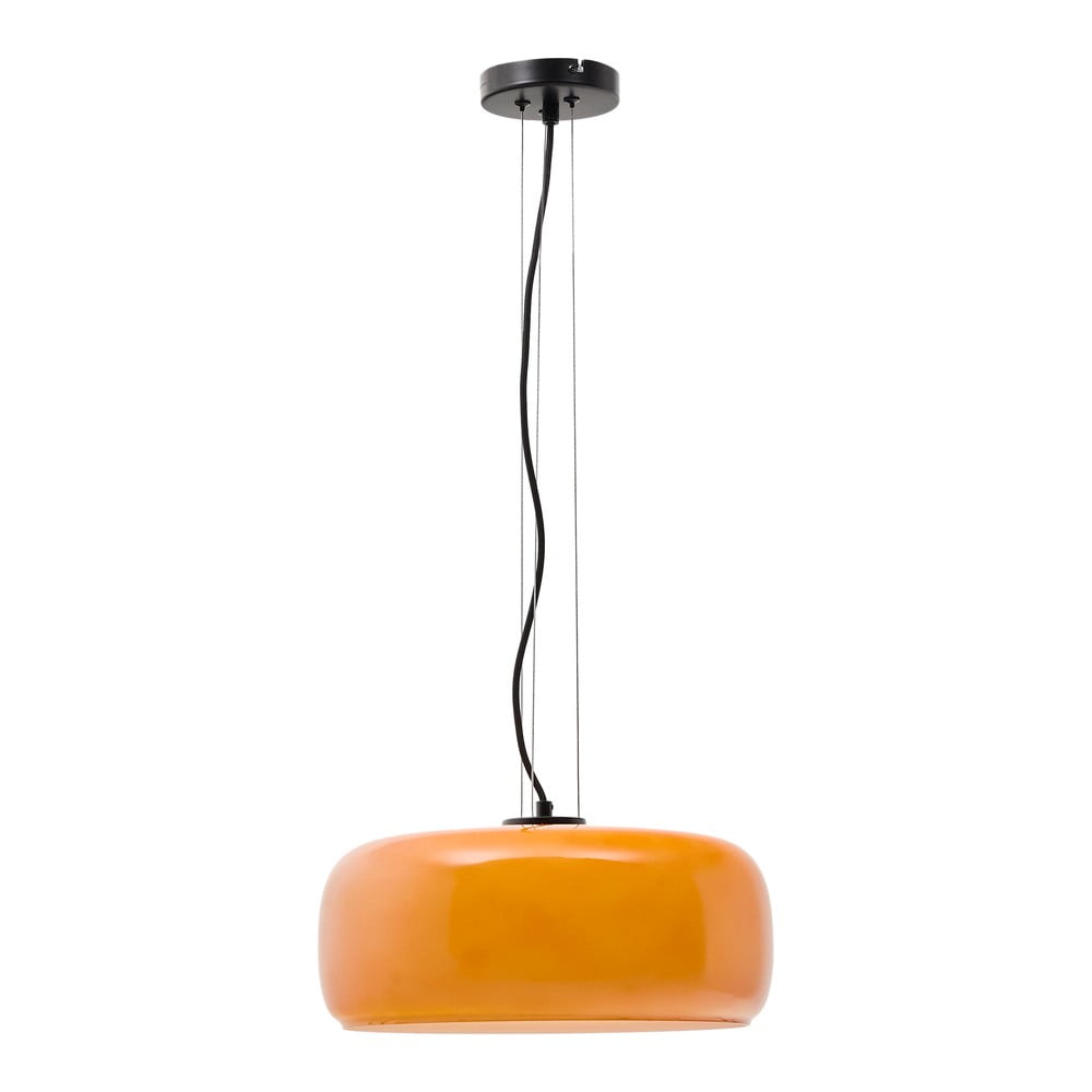 Oranžové LED závesné svietidlo so skleneným tienidlom ø 38 cm Reig – Kave Home