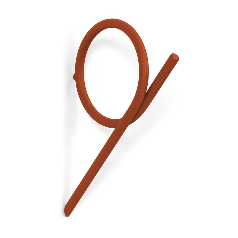 Nástenný oceľový háčik v terakotovej farbe Tuba S – Spinder Design