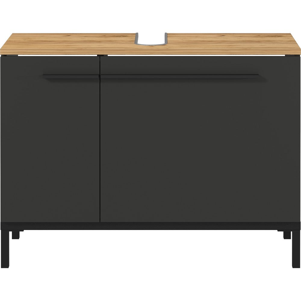 Tmavosivá skrinka pod umývadlo v dekore duba 80x59 cm Yonkers - Germania