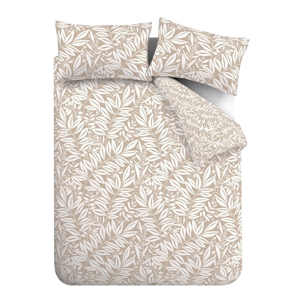 Svetlohnedé obliečky na dvojlôžko 200x200 cm Sorrel Leaves – Catherine Lansfield