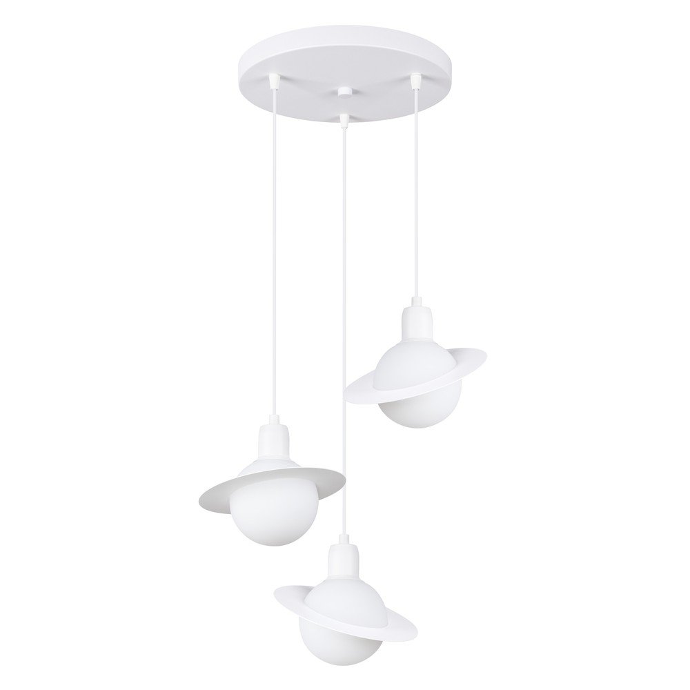 Biele detské svietidlo so skleneným tienidlom Mab – Sollux