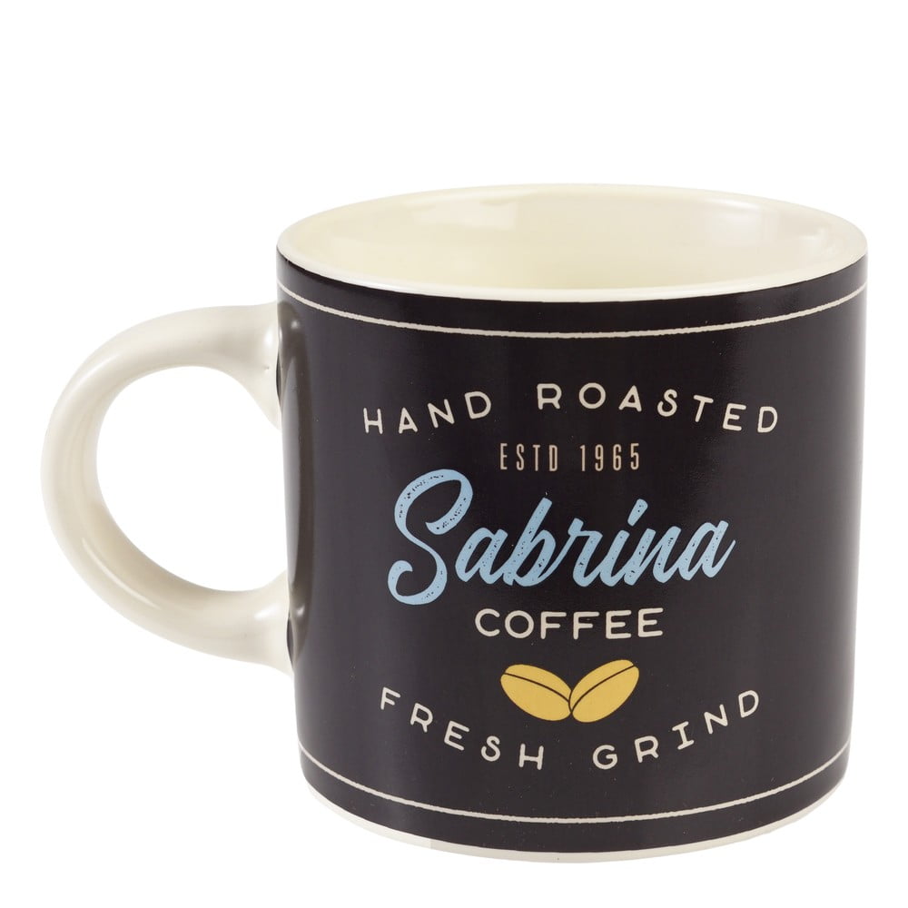 Antracitový/krémový keramický hrnček 350 ml Sabrina – Rex London