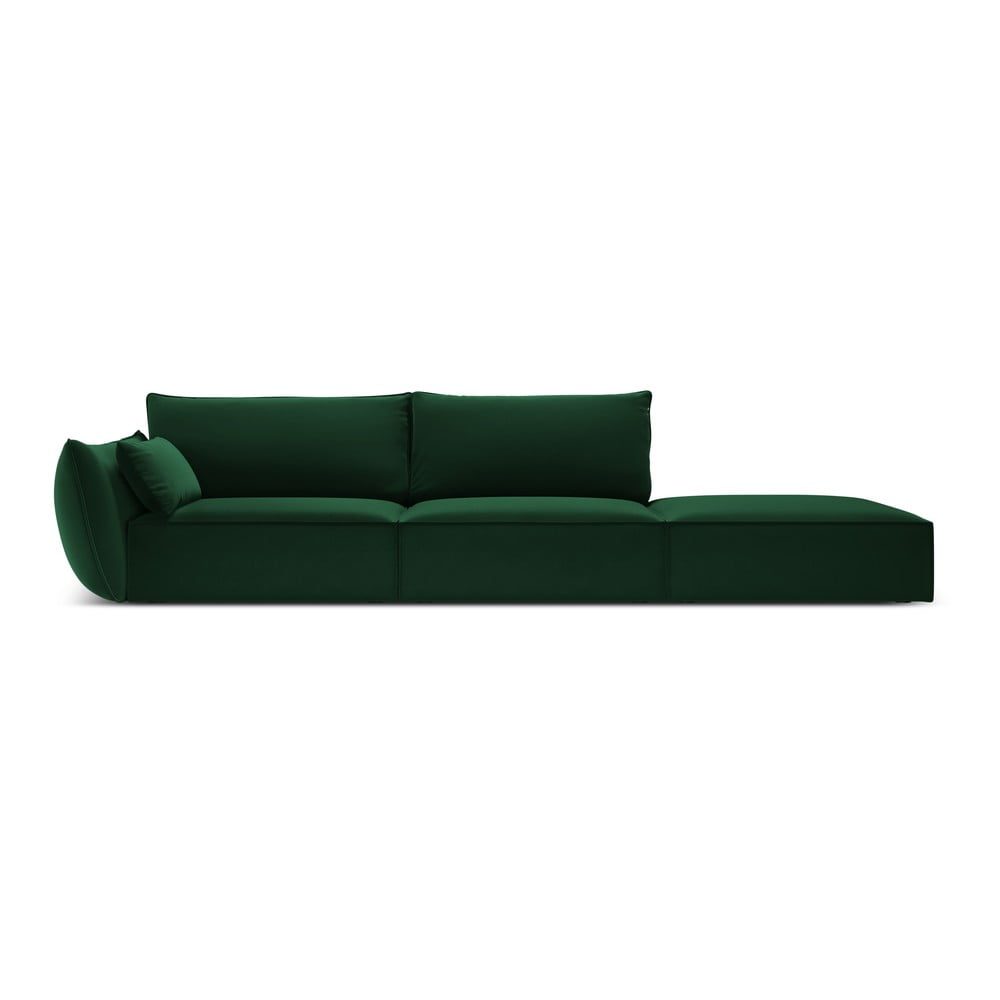 Tmavozelená zamatová pohovka ľavý roh 264 cm Vanda – Mazzini Sofas