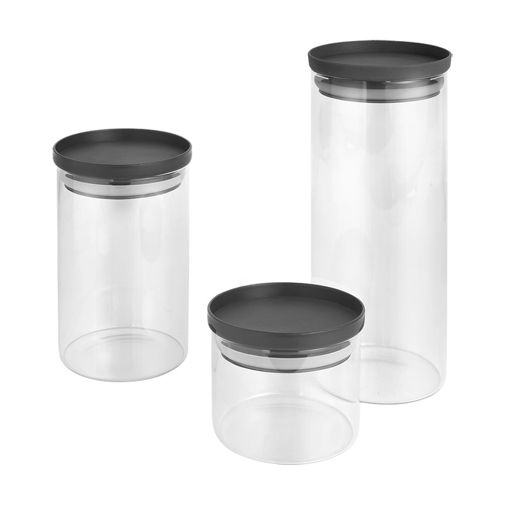 Sklenené dózy na potraviny v súprave 3 ks – Metaltex