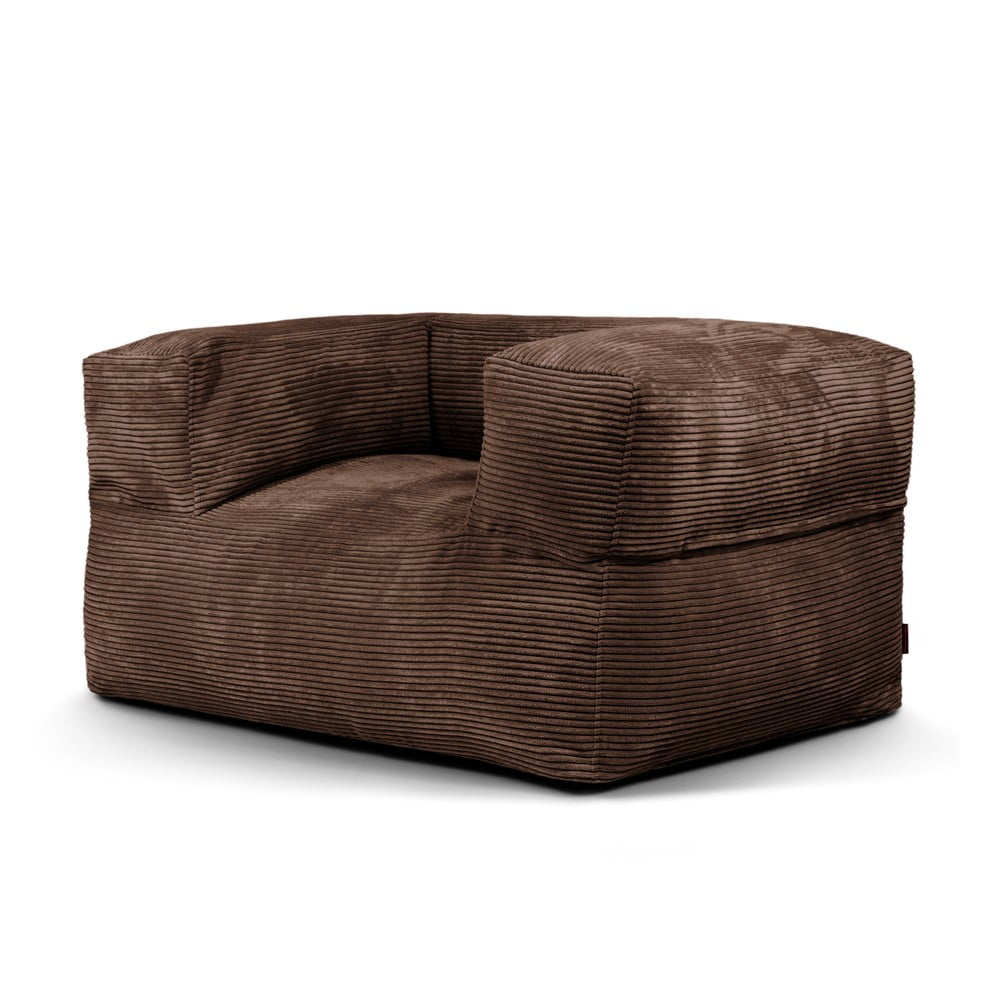 Tmavohnedý menčestrový sedací vak MooG – SLOWDOWN