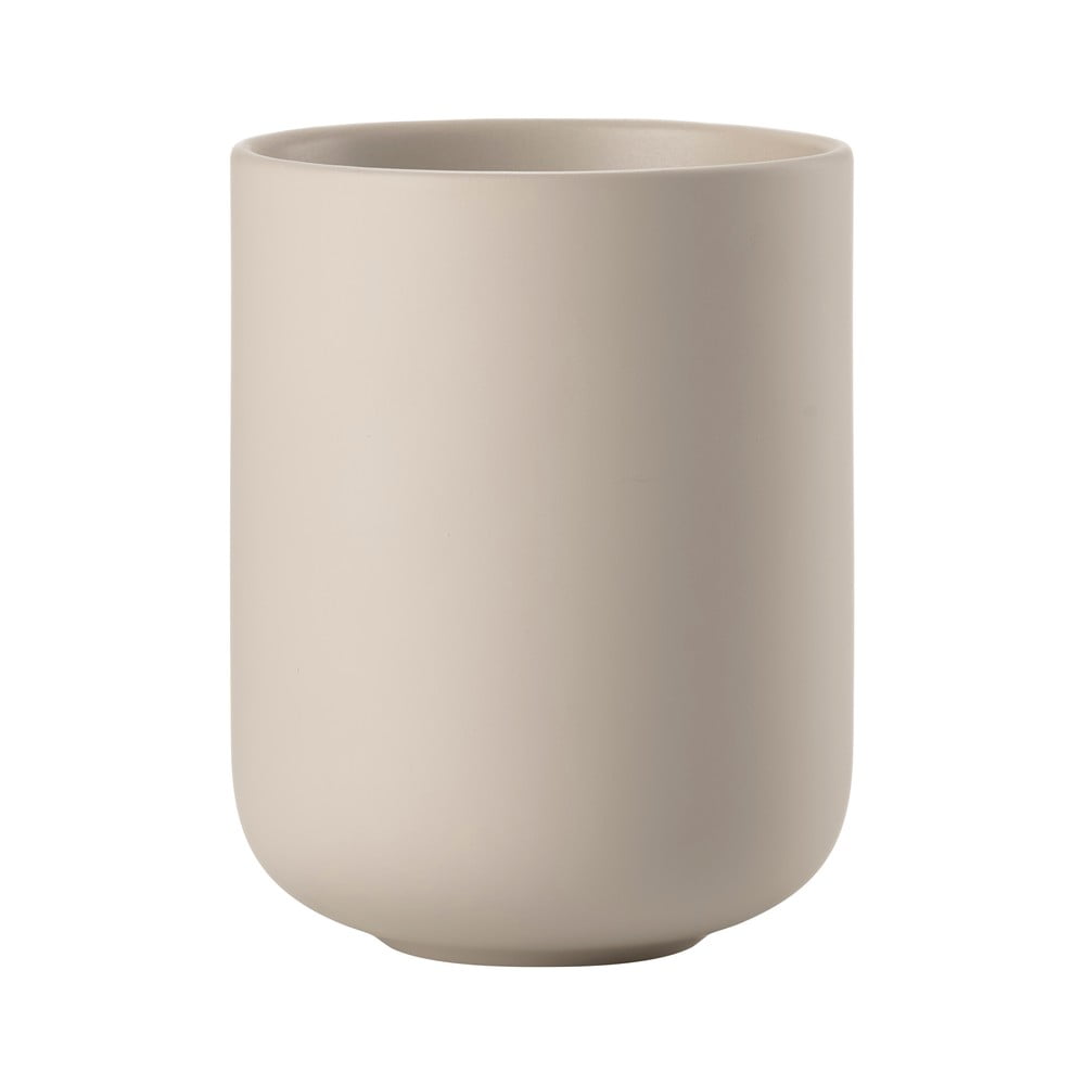 Béžový kameninový téglik na zubné kefky Sensu – Zone