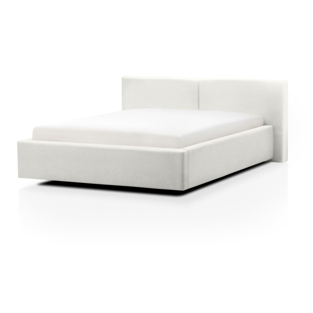 Biela čalúnená dvojlôžková posteľ bez roštu 180x200 cm Cube – Meise Möbel