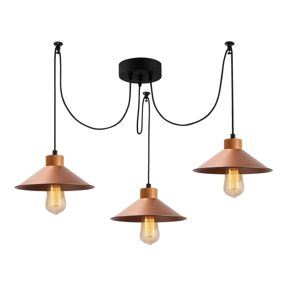 Závesné svietidlo v medenej farbe s kovovým tienidlom ø 114 cm Manavgat – Opviq lights