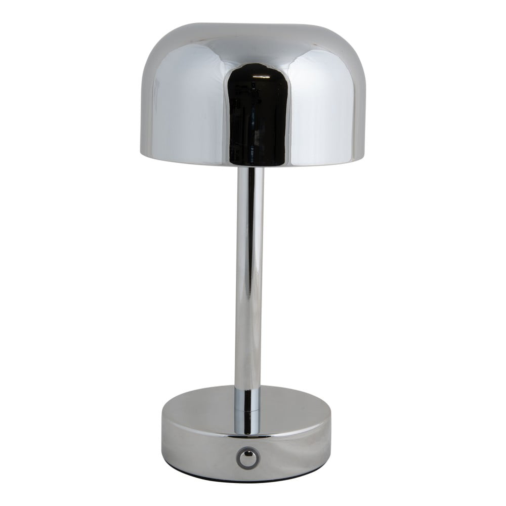 LED stolová lampa v striebornej farbe s kovovým tienidlom (výška 24