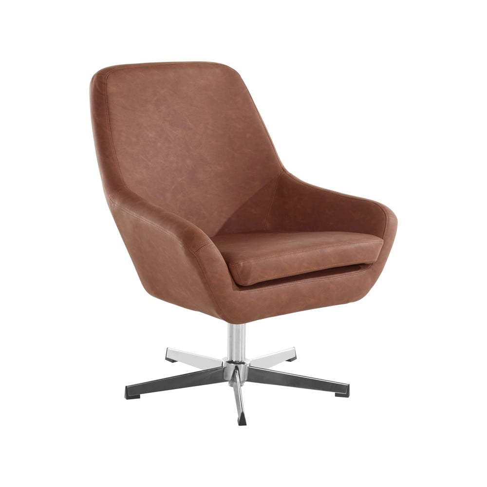 Hnedé kreslo z imitácie kože Naomi - Støraa