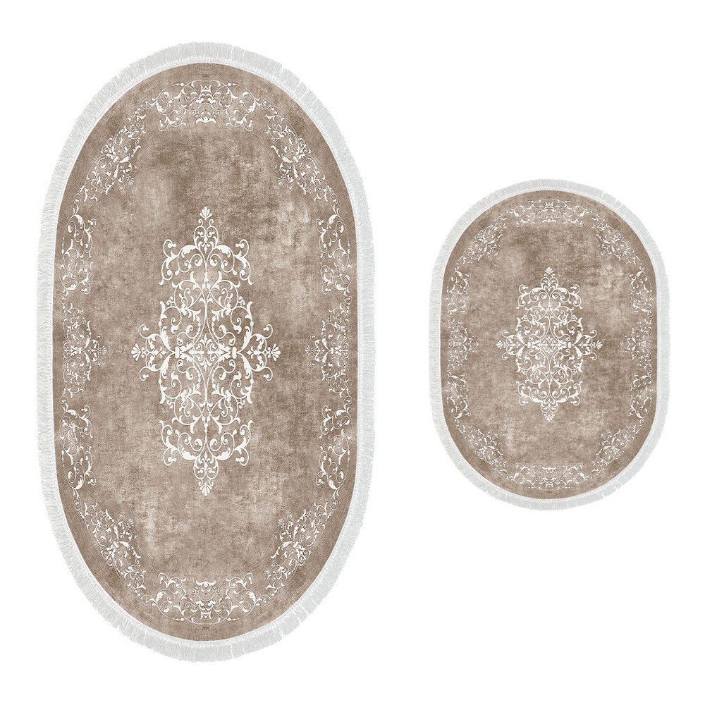 Taupe kúpeľňové predložky v súprave 2 ks 60x100 cm – Foutastic