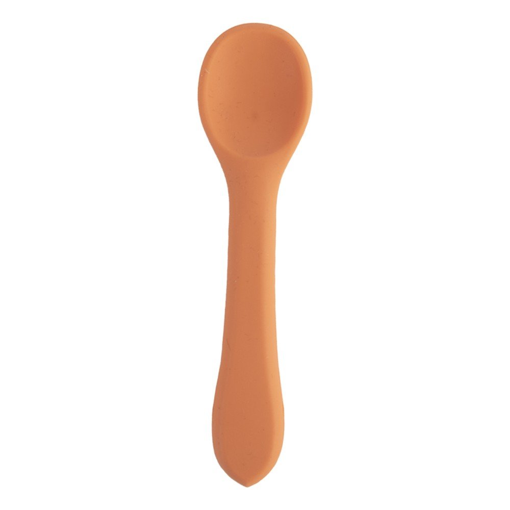 Oranžová detská lyžička zo silikónu – Orion
