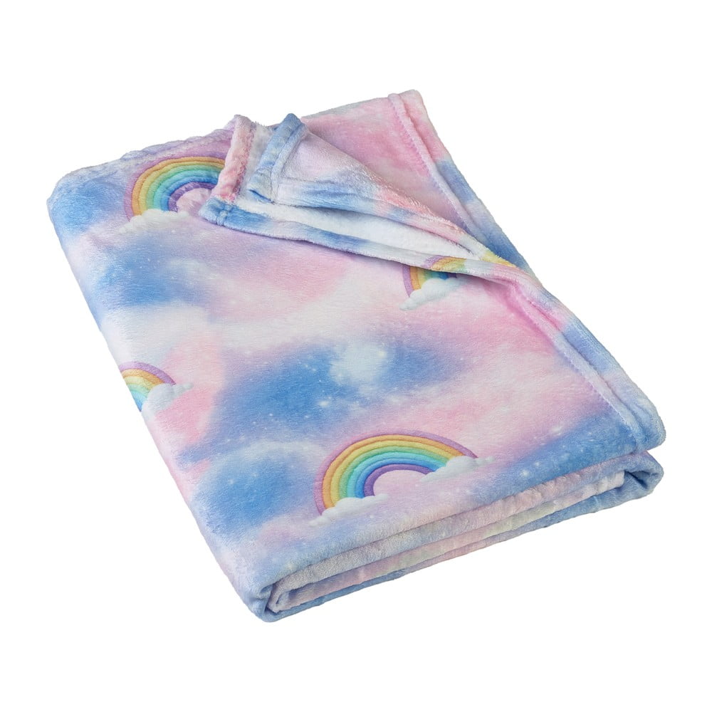 Modrá/ružová detská deka z mikroplyšu 130x170 cm Candy Unicorn – Catherine Lansfield