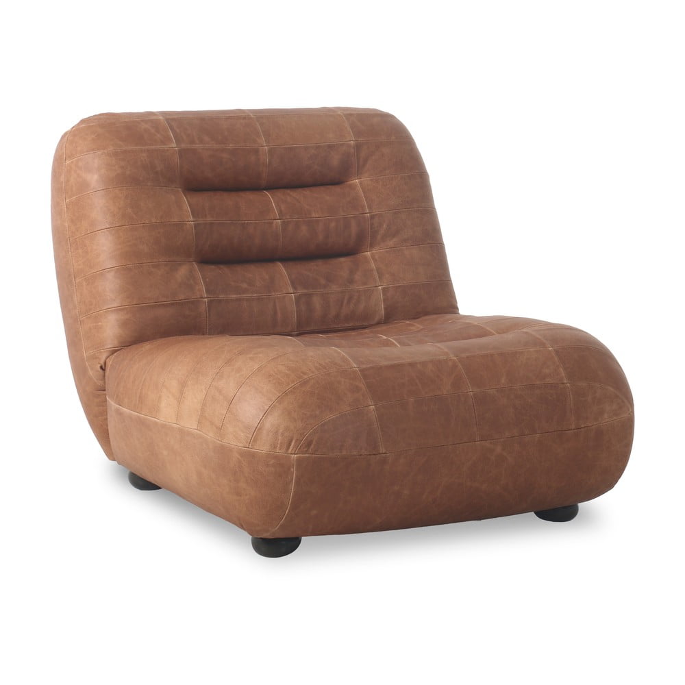 Koňakovohnedé kožené kreslo Wyatt – Dutchbone