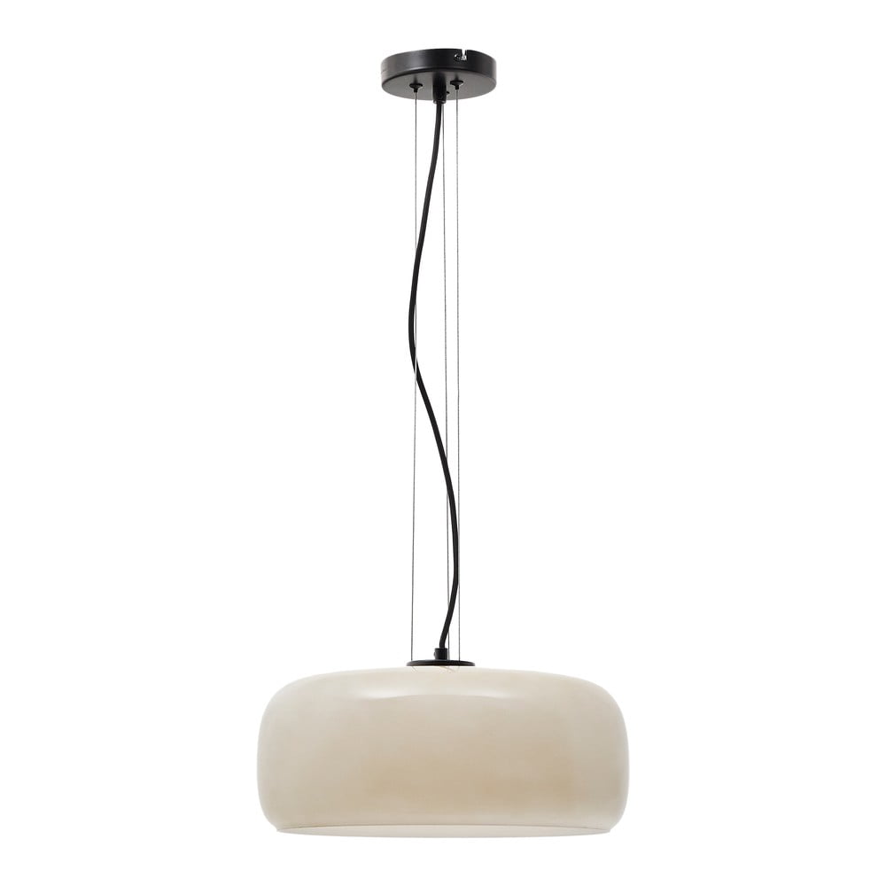 LED závesné svietidlo sivobéžové so skleneným tienidlom ø 38 cm Reig – Kave Home