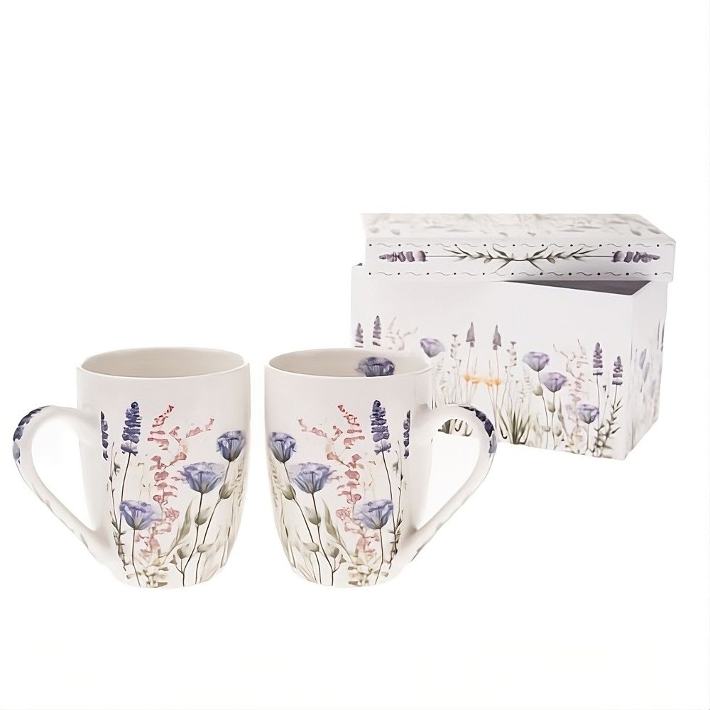 Biele porcelánové hrnčeky v súprave 2 ks 350 ml – Dakls