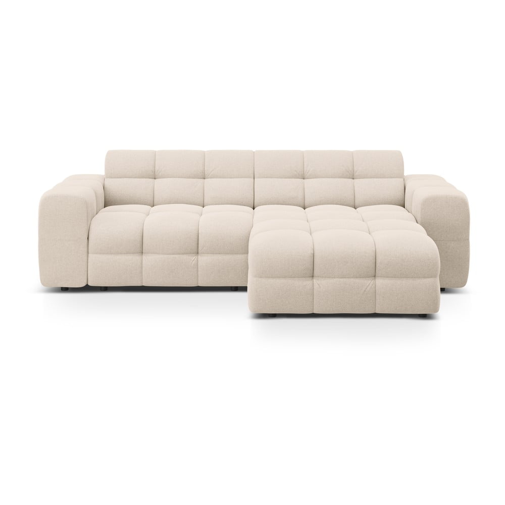 Béžová rohová pohovka (pravý roh/s leňoškou) Kendal – Micadoni