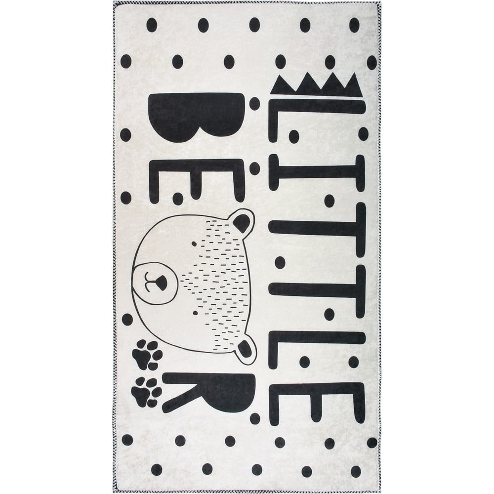 Čierno-biely prateľný detský koberec 160x230 cm Little Bear – Vitaus
