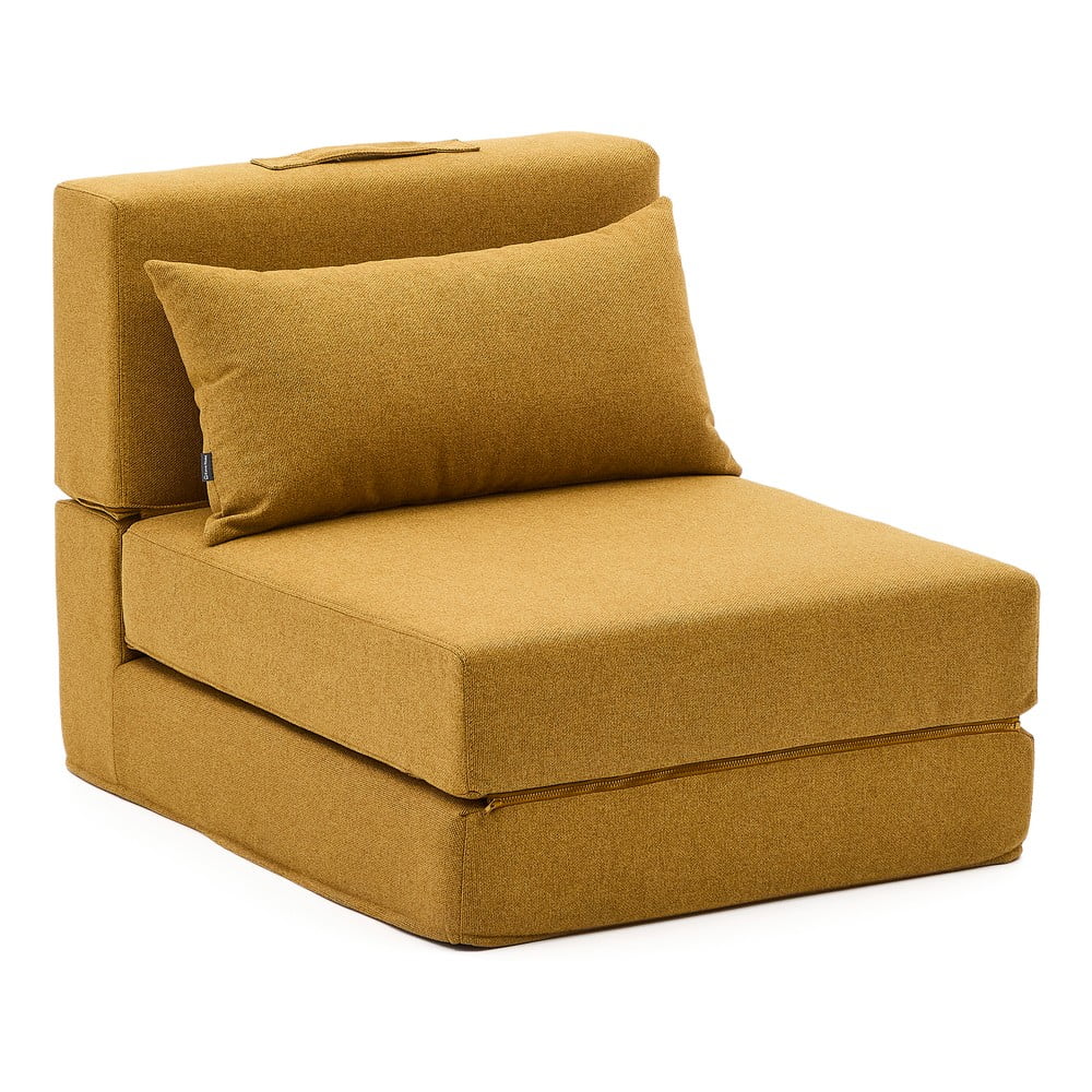 Rozkladacie kreslo v horčicovej farbe Arty – Kave Home