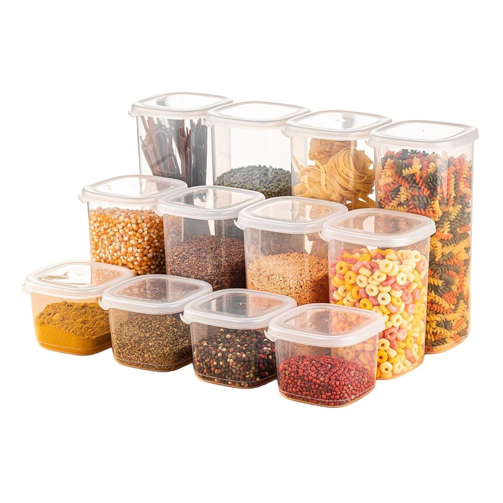 Plastové dózy v súprave 12 ks na potraviny Fresco – Hermia