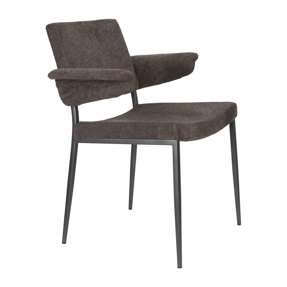 Tmavosivá jedálenská stolička s podrúčkami Portland – Dutchbone