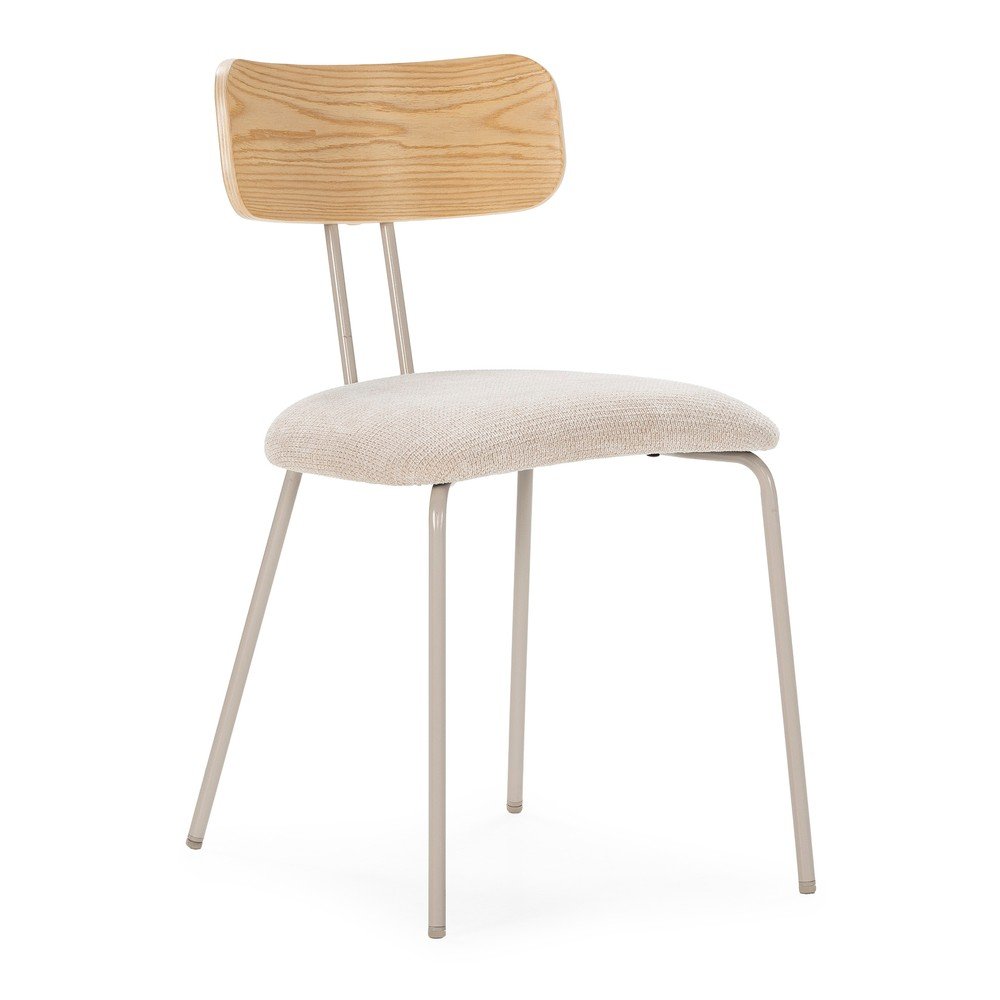 Béžová/v prírodnej farbe čalúnená jedálenská stolička Olimpia – MOME