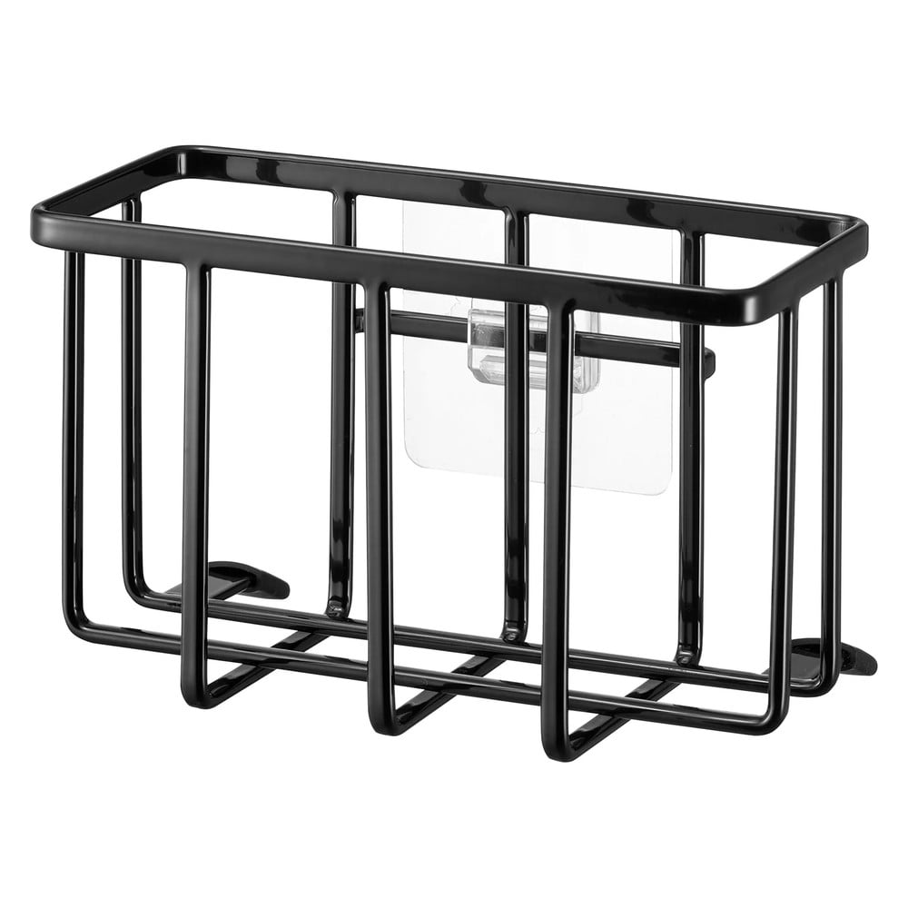 Čierny kovový stojan na umývacie prostriedky bez vŕtania Film Hook – YAMAZAKI