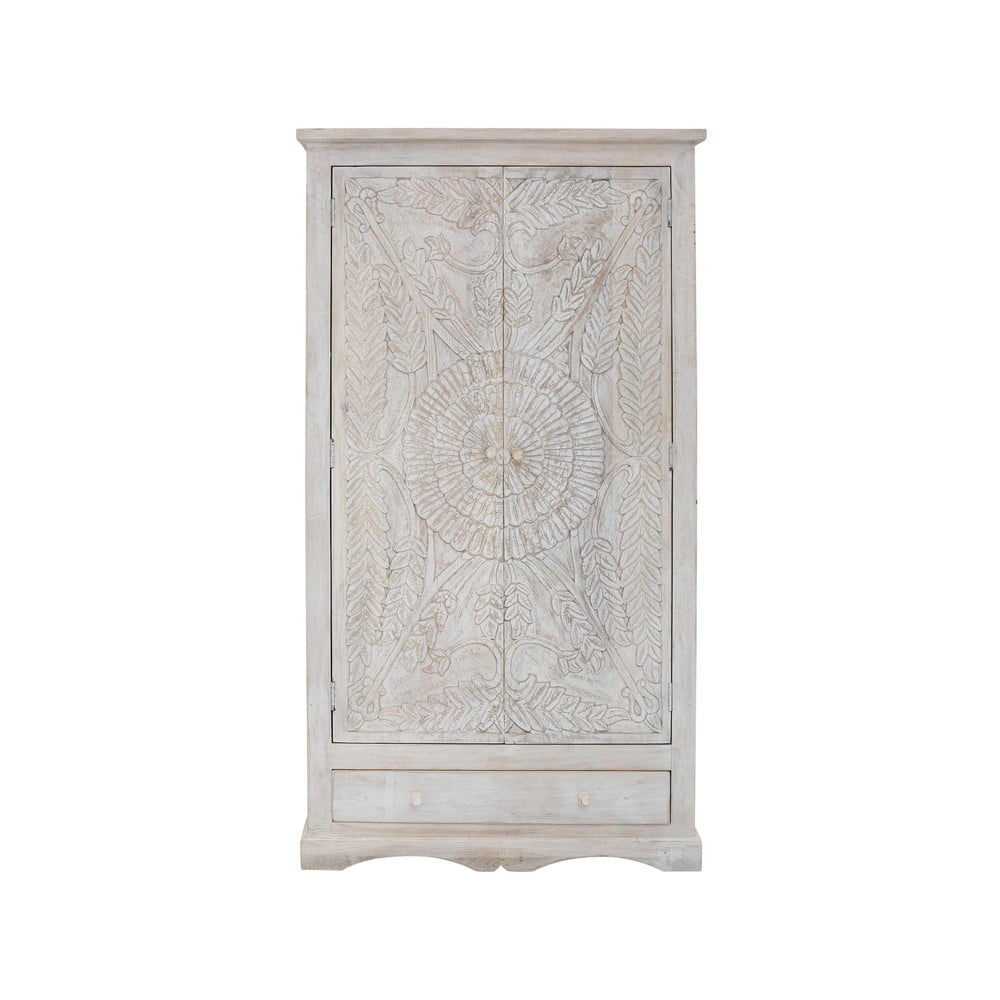 Biela šatníková skriňa z mangového dreva 100x175 cm Rana – Støraa