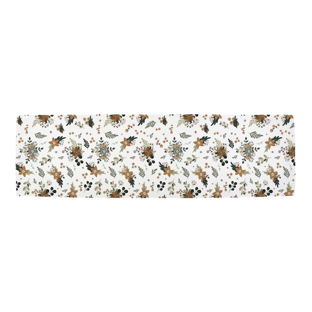 Bavlnený behúň na stôl s vianočným motívom 40x140 cm Festive Flowers – Butter Kings