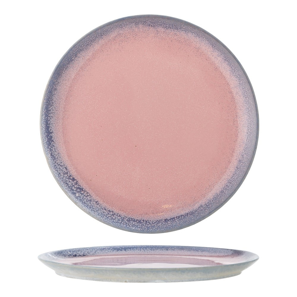 Svetloružový tanier z kameniny ø 26