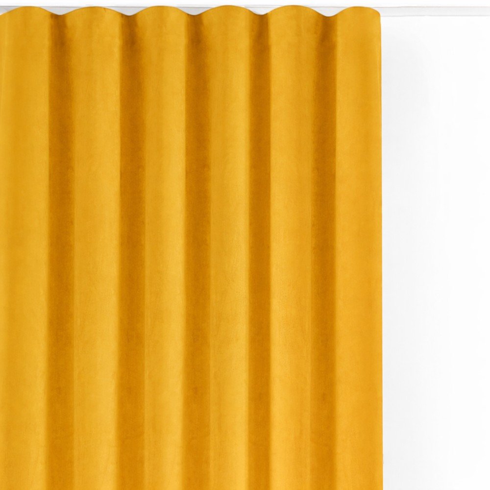 Zamatový dimout záves v horčicovej farbe 140x270 cm Velto – Filumi