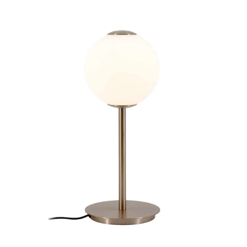 Kovová LED stmievateľná stolová lampa so skleneným tienidlom v mosadznej farbe (výška 37 cm) Audrey Table – UMAGE