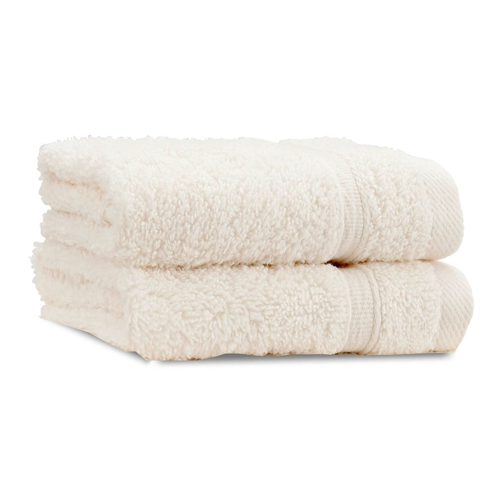 Krémové froté bavlnené uteráky v súprave 2 ks 30x30 cm Zero Twist – Catherine Lansfield