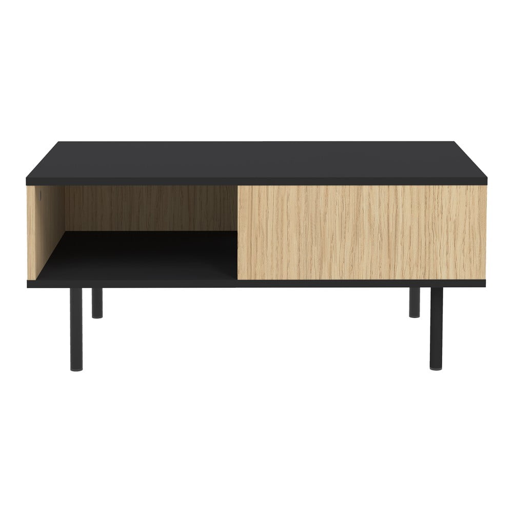 Čierny konferenčný stolík v dekore duba 89x50 cm Lord - TemaHome