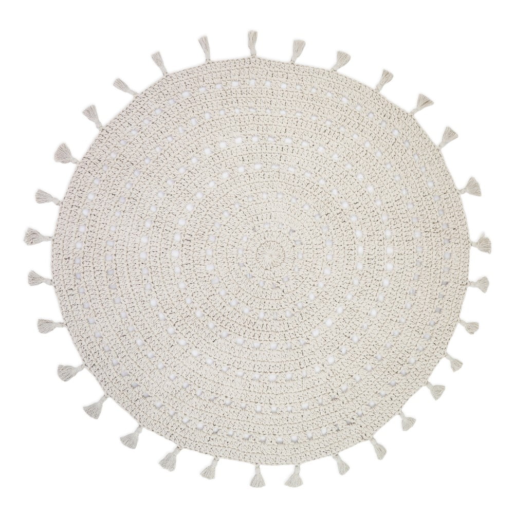 Krémovobiely detský koberec ø 120 cm Nila Ecru – Nattiot