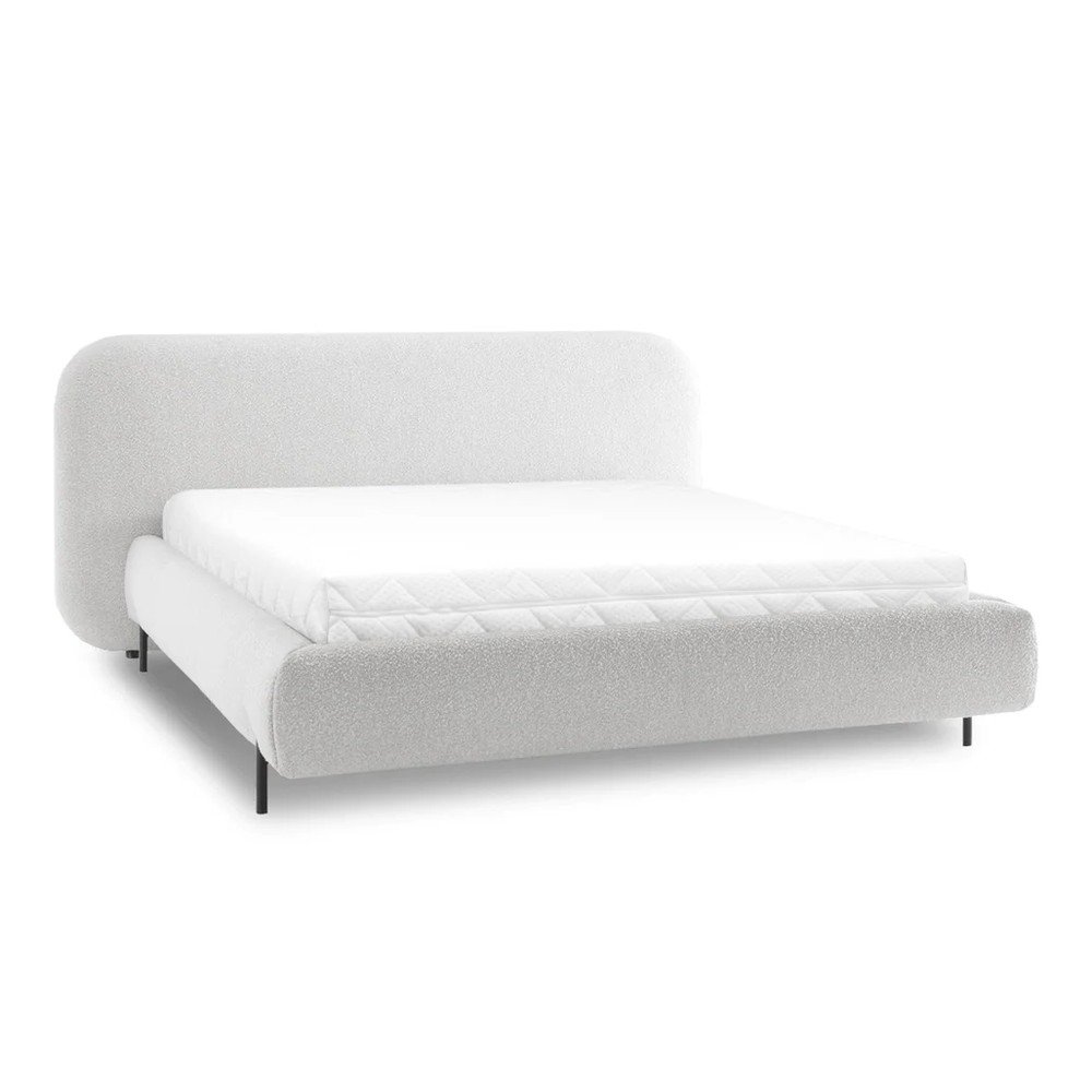 Béžová čalúnená dvojlôžková posteľ s úložným priestorom s roštom 160x200 cm Pointt – ELTAP