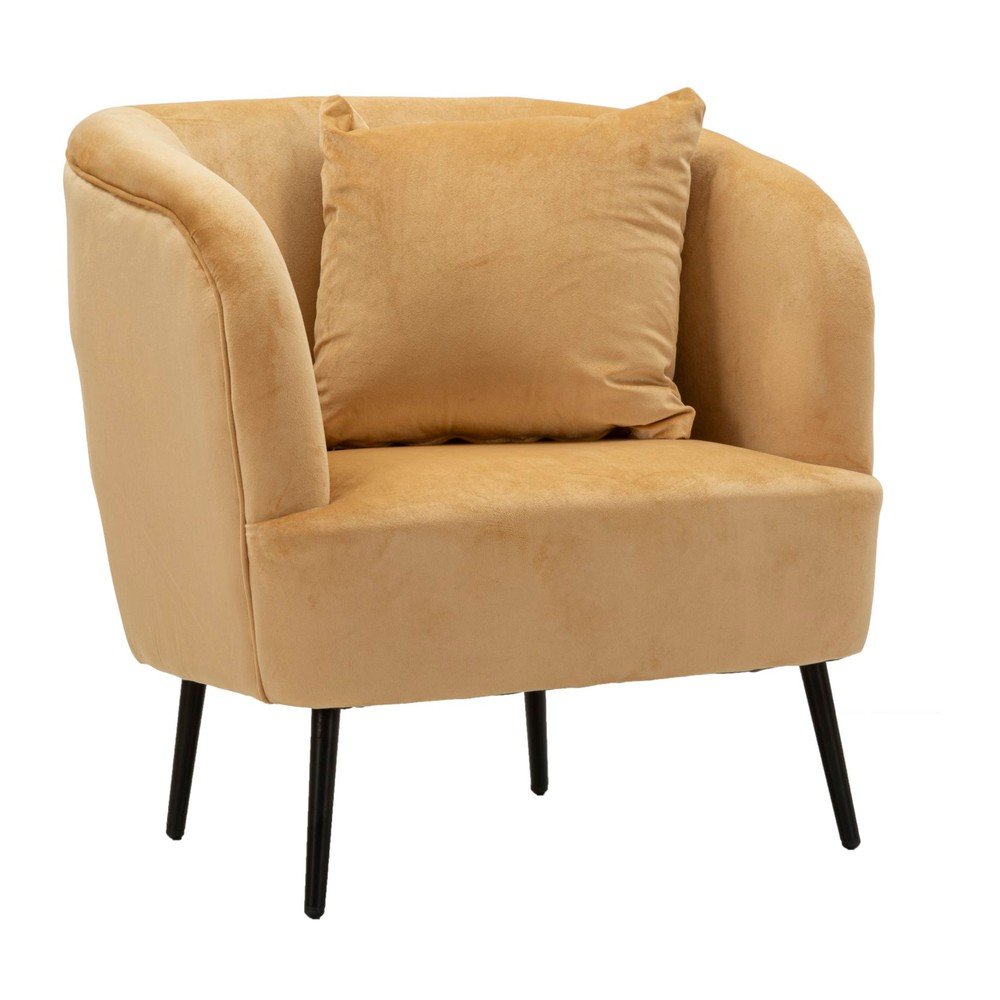 Svetlohnedé zamatové kreslo Browy – Mauro Ferretti