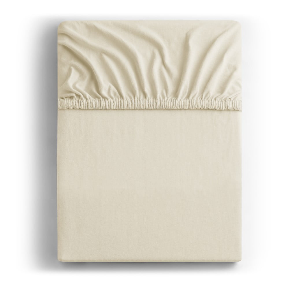 Béžová napínacia plachta jersey 90x200 cm Amber – Restilo