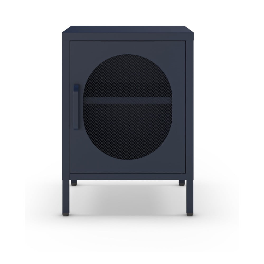 Tmavomodrý kovový nočný stolík Diora – Marckeric