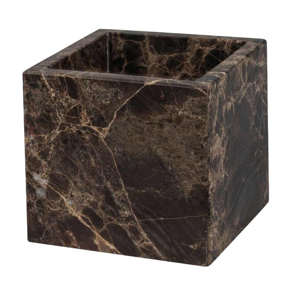 Tmavohnedý mramorový kúpeľňový organizér na vatové tampony Marble – Mette Ditmer Denmark