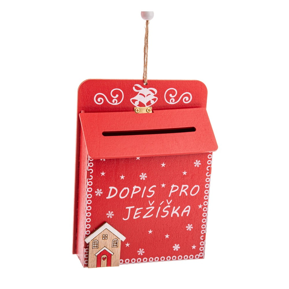 Drevená závesná vianočná dekorácia 17 cm Dopis Pro Ježíška – Dakls