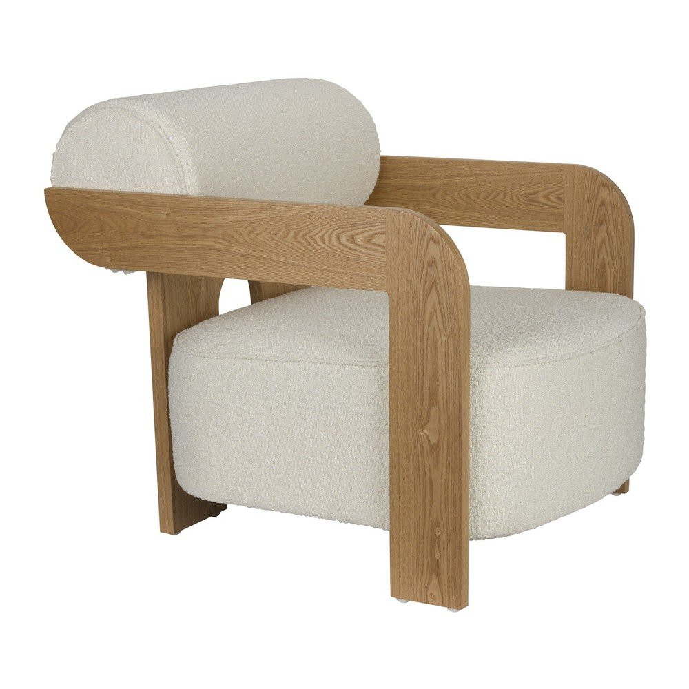 Béžové kreslo z textílie buklé Oolong – Zuiver