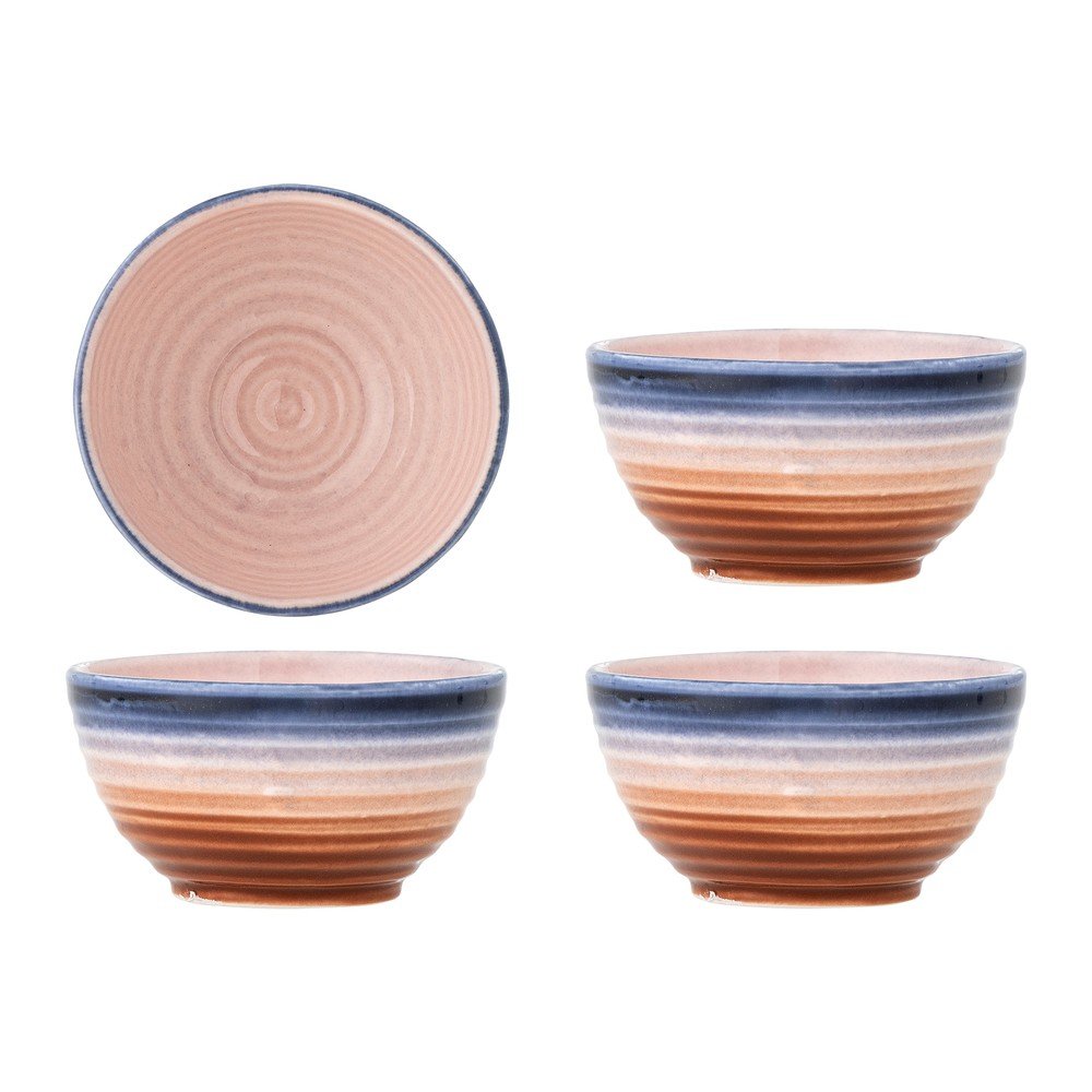 Modré/oranžové keramické misky v súprave 4 ks 110 ml Tatum – Bloomingville