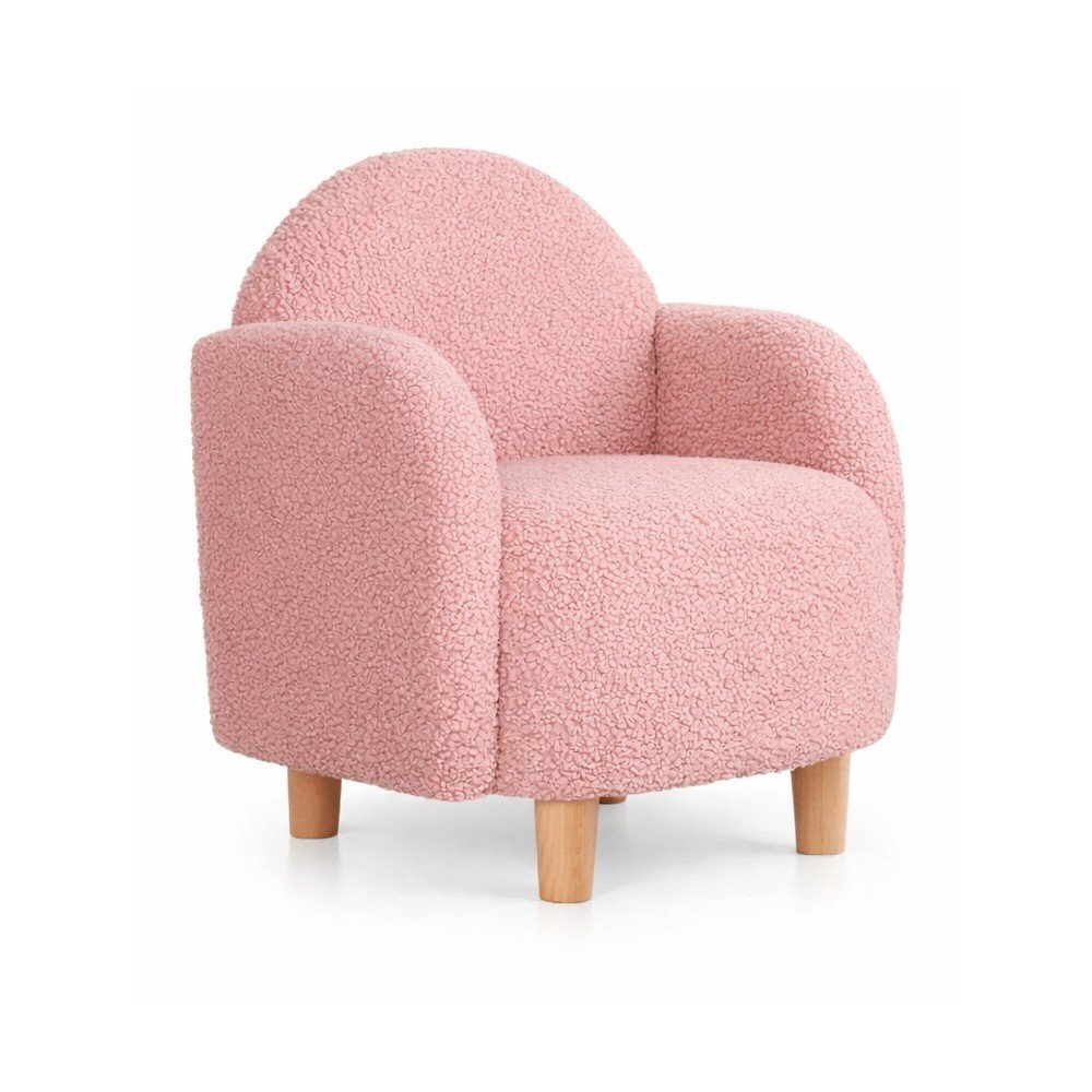 Ružové detské kresielko z textílie bouclé Moylo – Artie