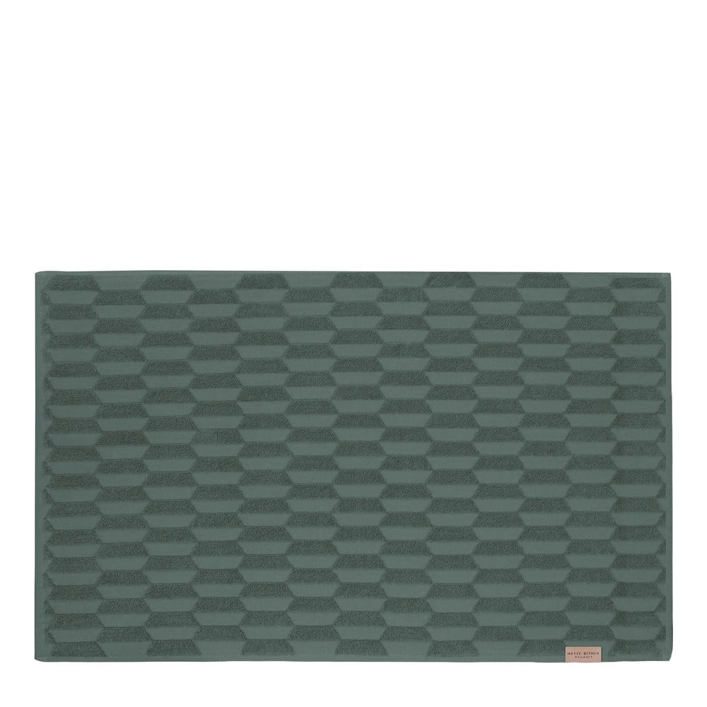 Tmavozelená kúpeľňová predložka 50x80 cm Geo – Mette Ditmer Denmark