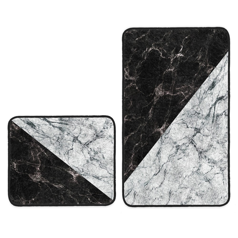 Čiernobiele kúpeľňové predložky v súprave 2 ks 60x100 cm - Mila Home